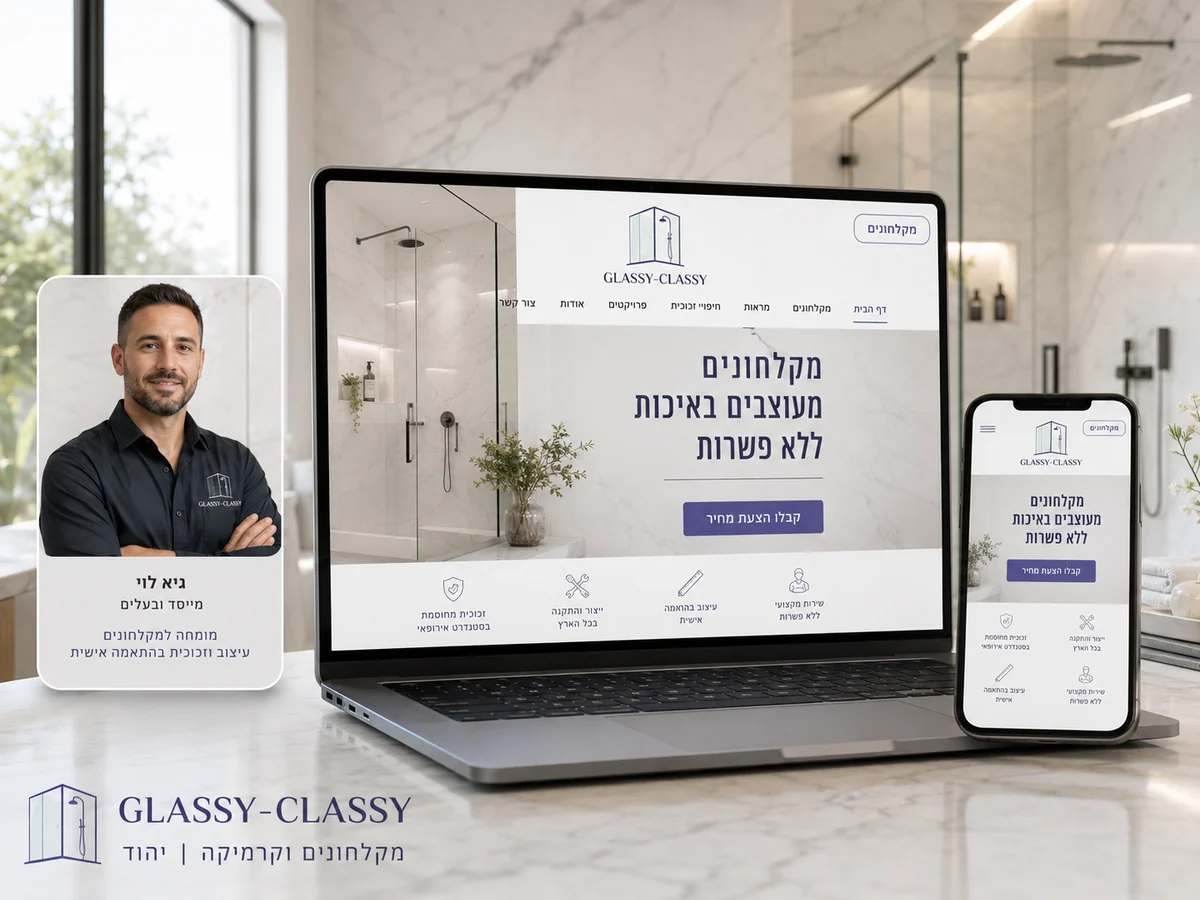 דוגמה לדף נחיתה לעסק מקלחונים