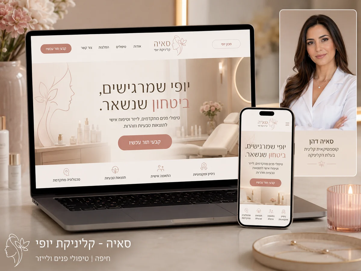 סאיה — קליניקת יופי, דף נחיתה לדוגמה